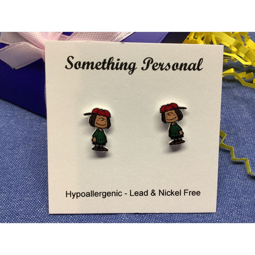 Peppermint Patty - Charles Brown Peanuts Inspired Stud Earrings - Gift Boxed
